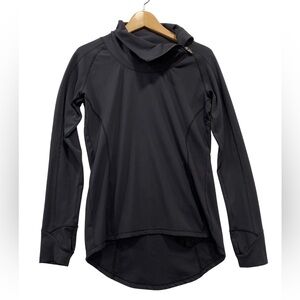 P’tula Black Zip Turtleneck Performance Pullover Thumbholes & Back Pocket Medium